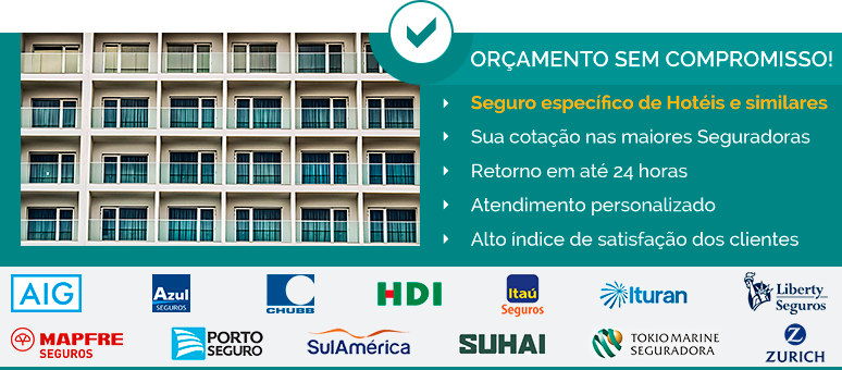 Cotação seguro para hotéis e pousadas